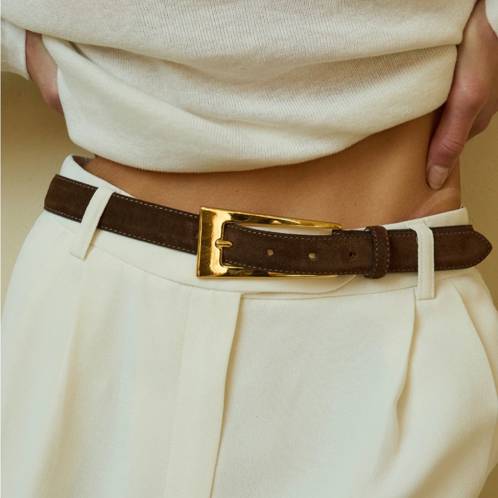 Aureum Collective Brown Suede Belt NEW